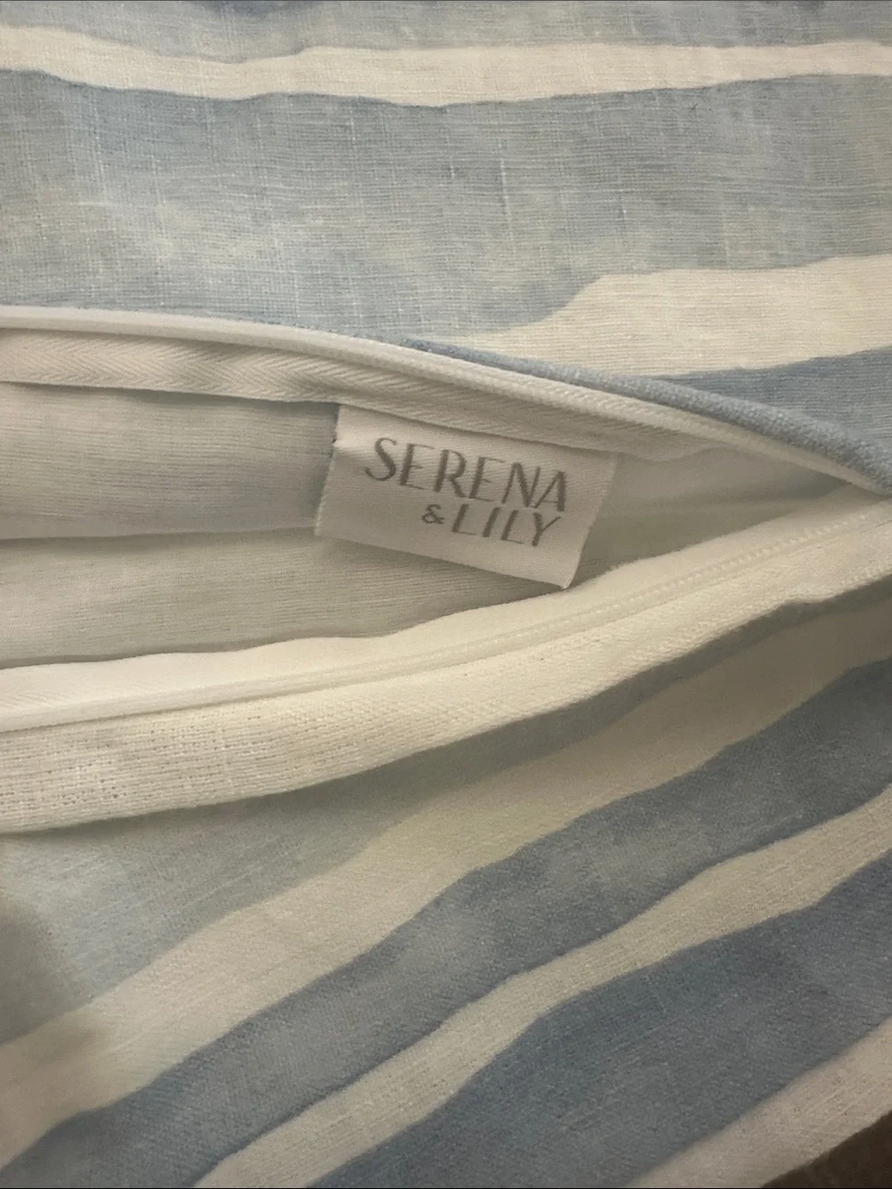 Serena & Lily Light Blue and White Striped Cotton Shams (2)